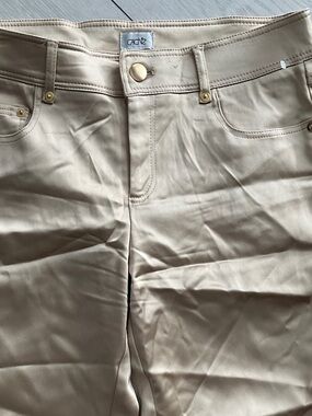 Cache Skinny Pants in Beige with Gold Hardware